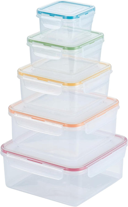 Storage Food Storage Container Set, 10-Piece, Clear